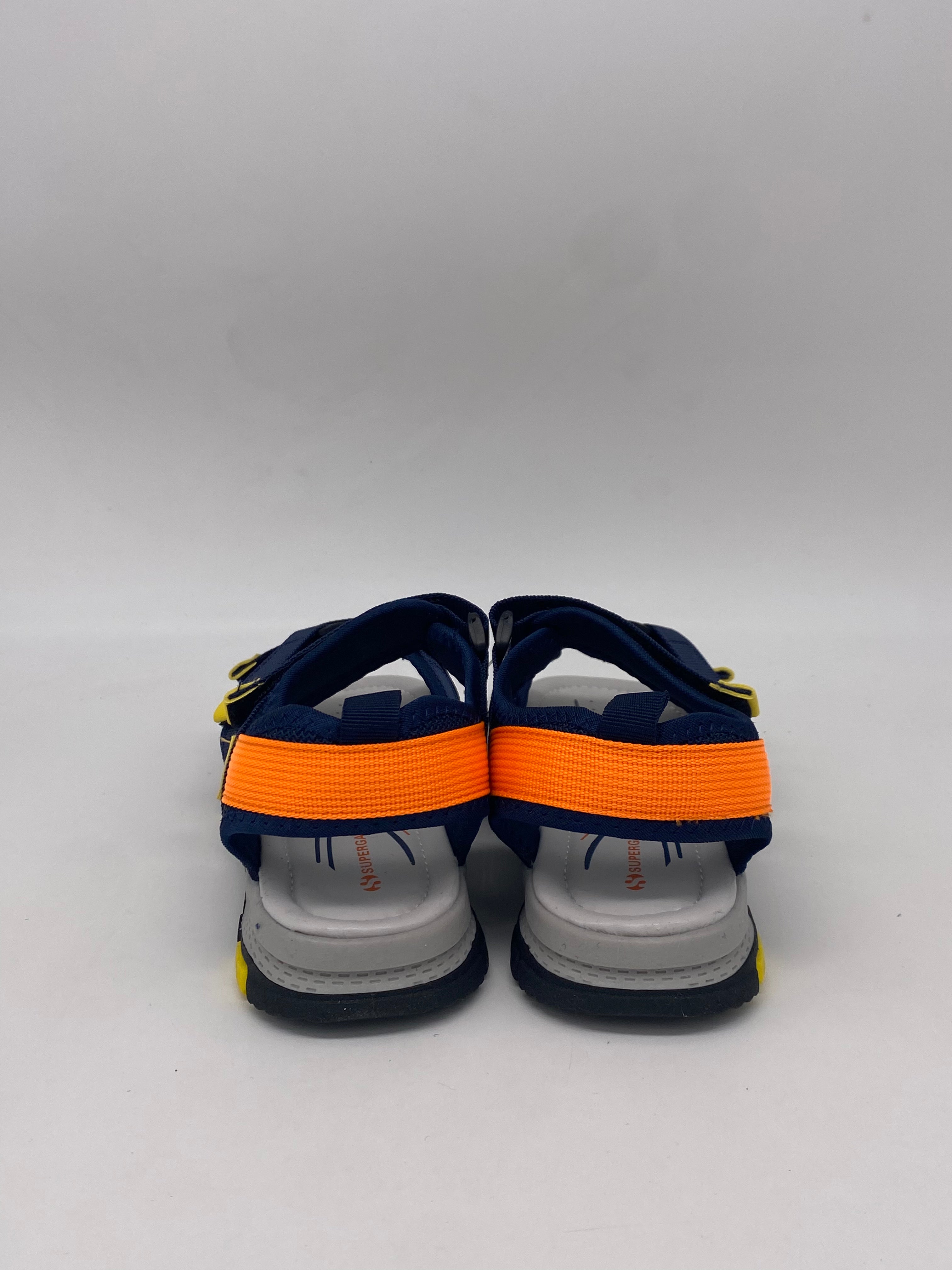 SUPERGA - Sandali Velcro Blu/Arancio - BAM