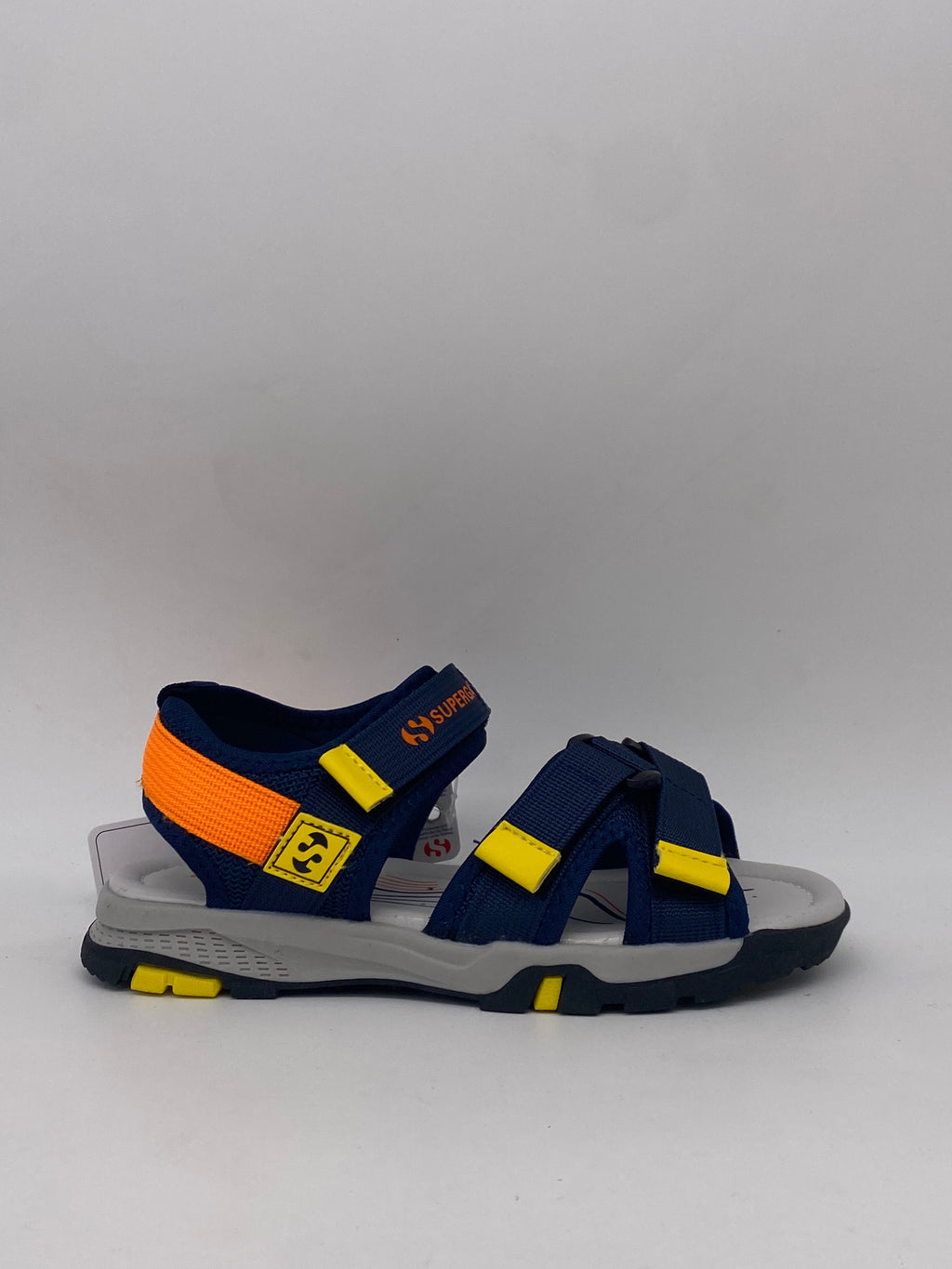 SUPERGA - Sandali Velcro Blu/Arancio - BAM
