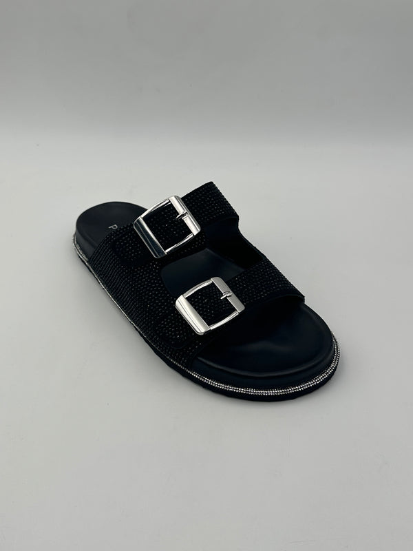Pregunta - Sandali Fibbia Strass/Nero
