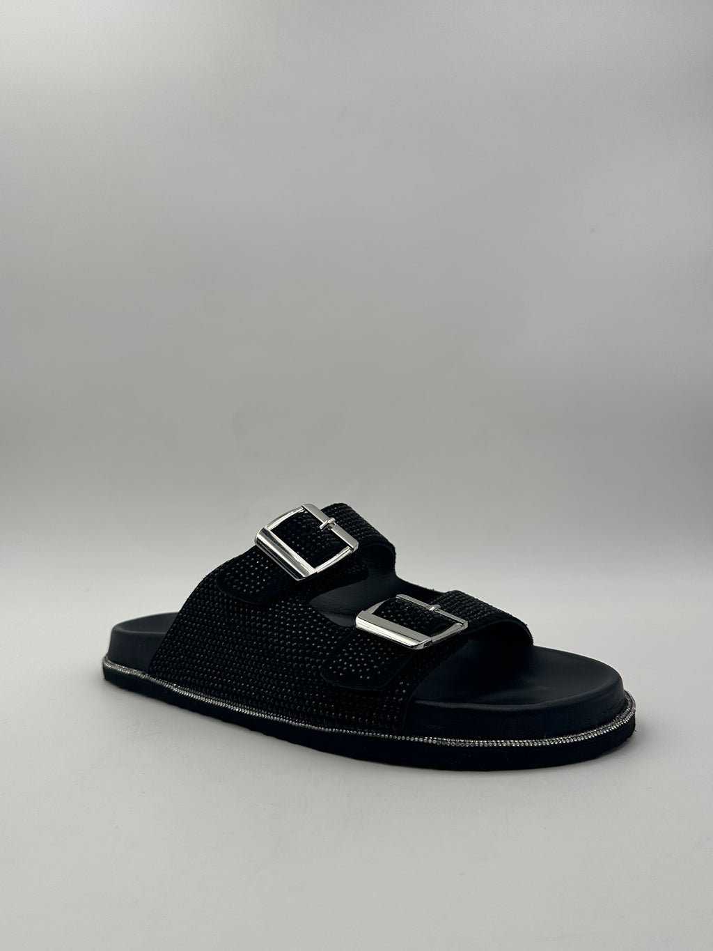 Pregunta - Sandali Fibbia Strass/Nero
