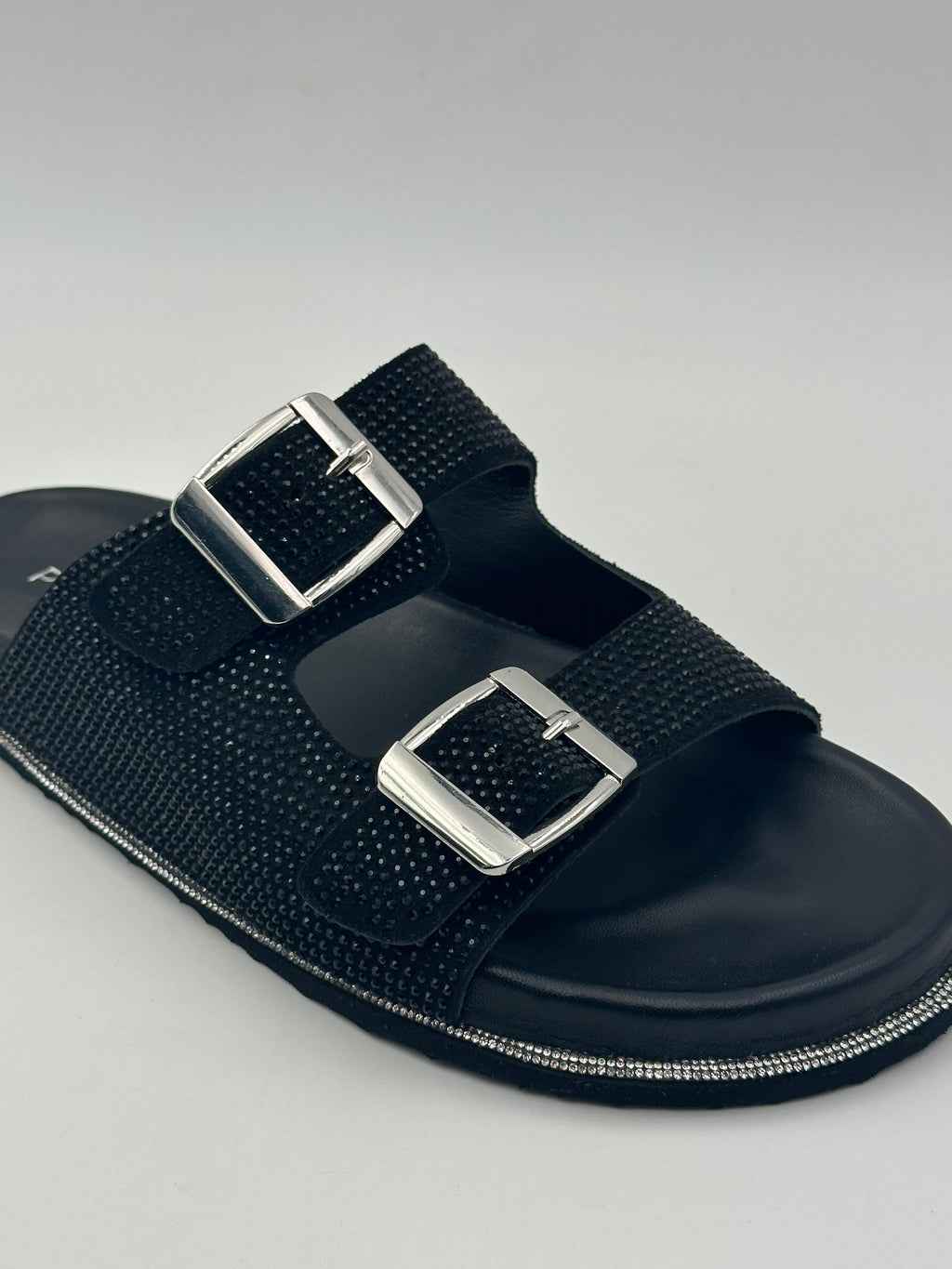 Pregunta - Sandali Fibbia Strass/Nero