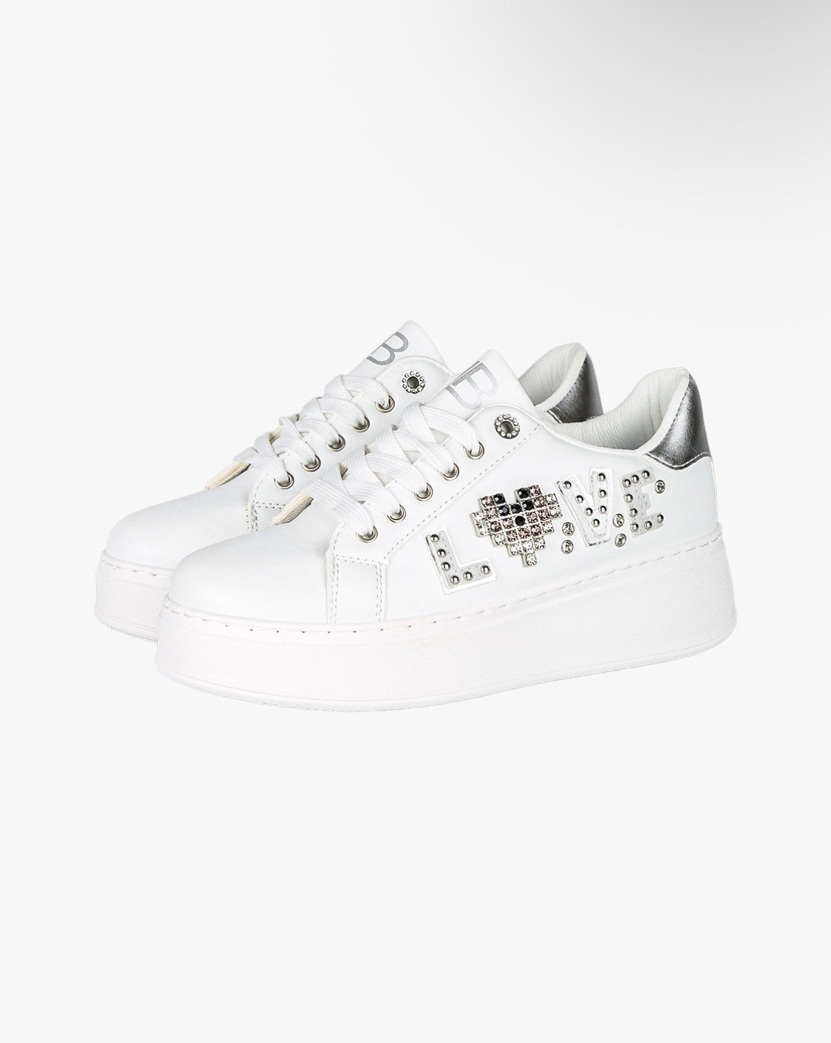 LAURA BIAGIOTTI SNEAKERS bianco argento\bianco beige