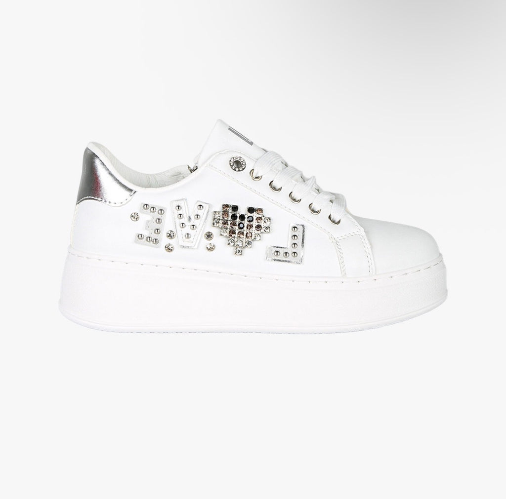 LAURA BIAGIOTTI SNEAKERS bianco argento\bianco beige