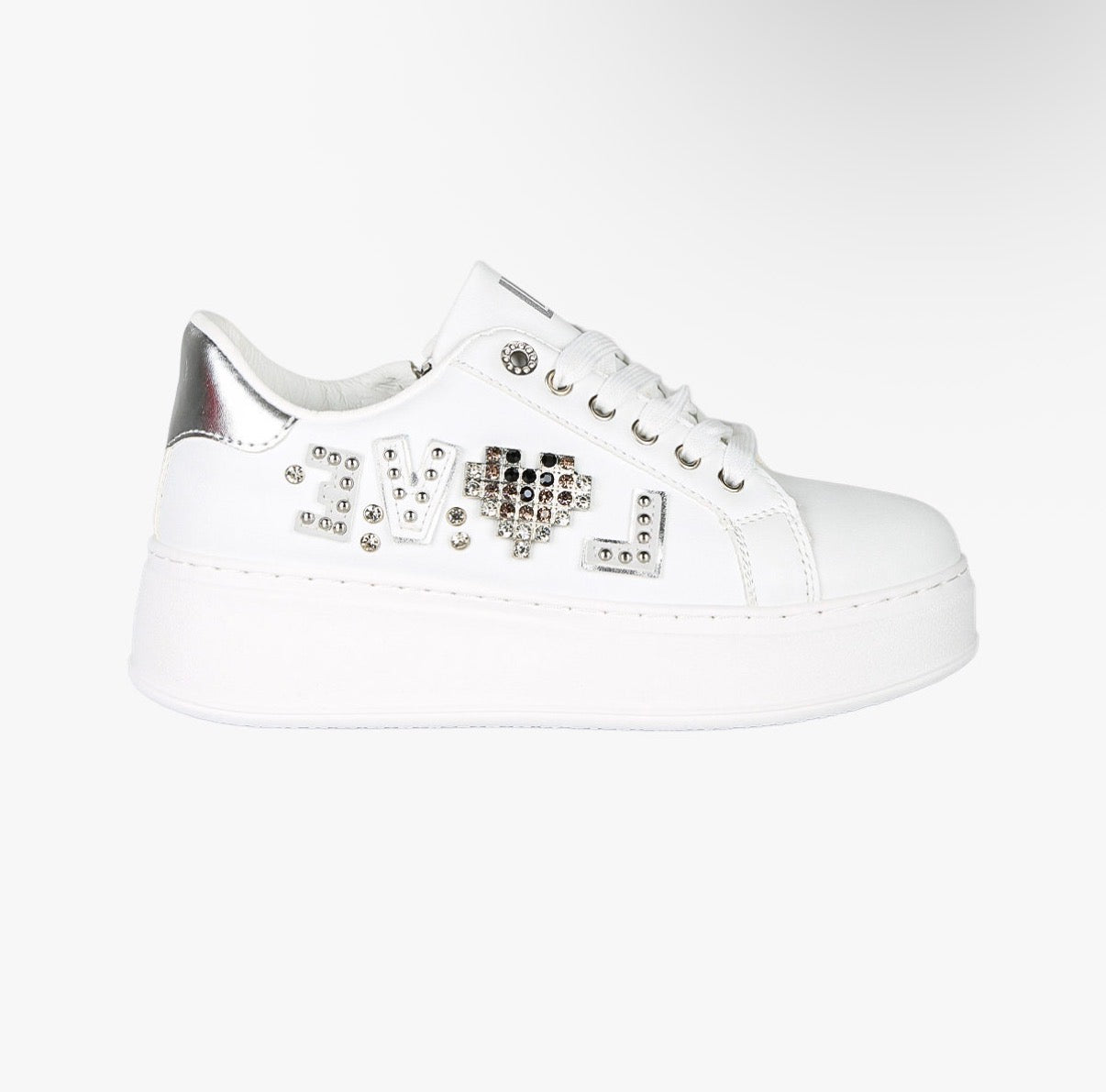 LAURA BIAGIOTTI SNEAKERS bianco argento\bianco beige