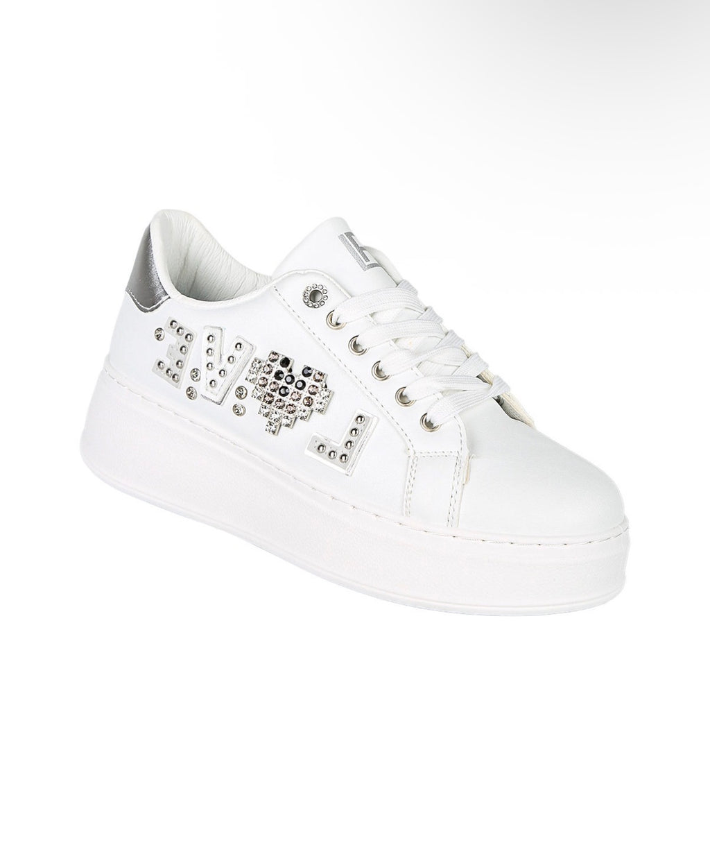 LAURA BIAGIOTTI SNEAKERS bianco argento\bianco beige