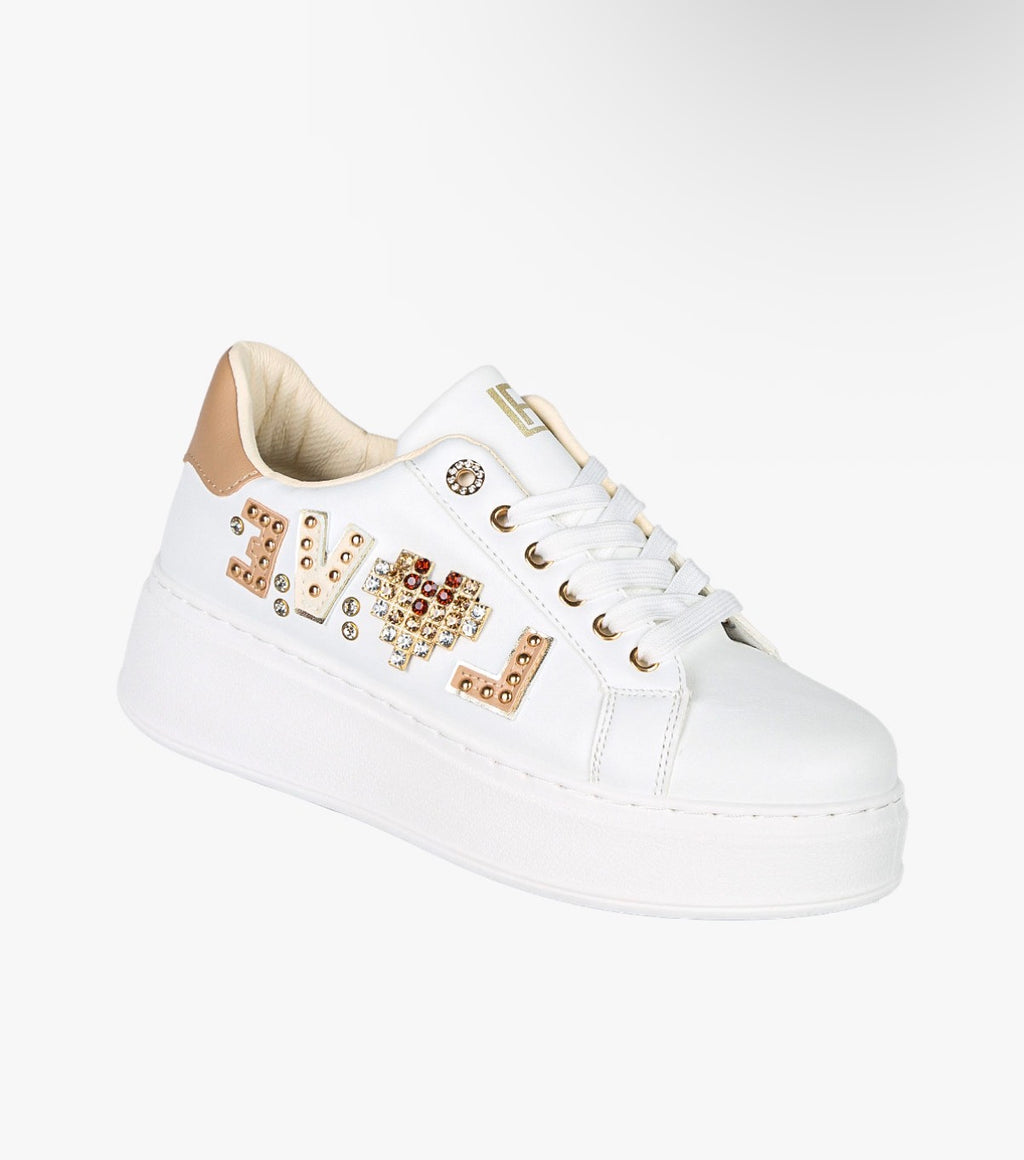 LAURA BIAGIOTTI SNEAKERS bianco argento\bianco beige