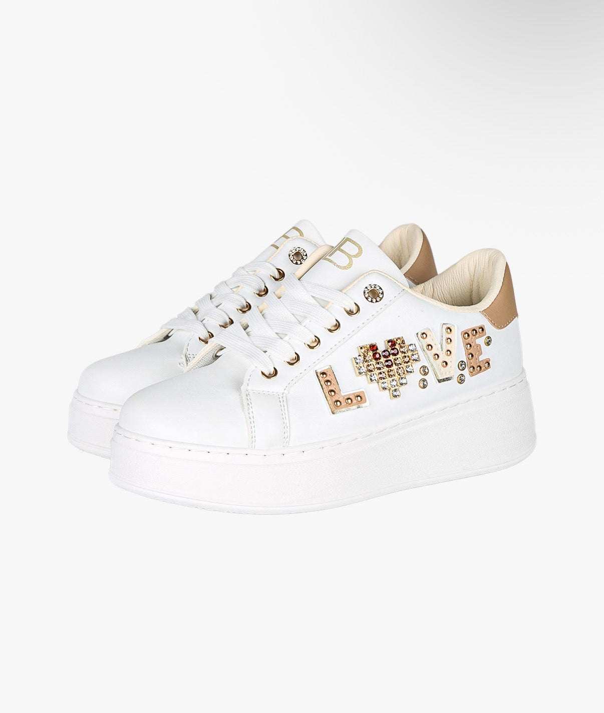 LAURA BIAGIOTTI SNEAKERS bianco argento\bianco beige