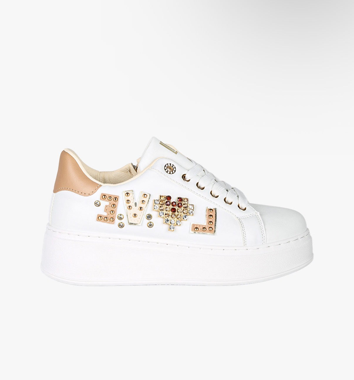 LAURA BIAGIOTTI SNEAKERS bianco argento\bianco beige