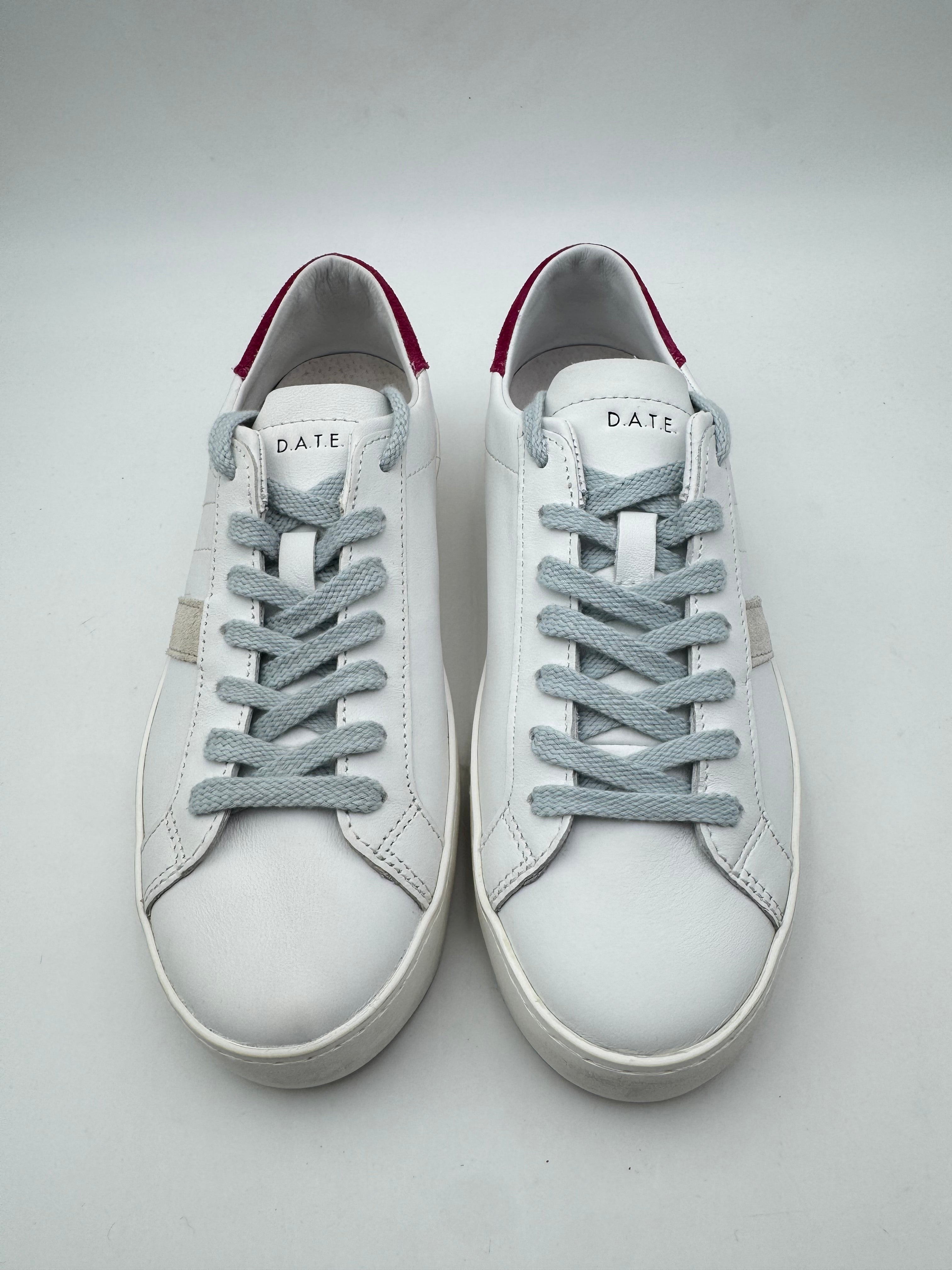 D.A.T.E. HILL LOW CALF WHITE/FUXIA