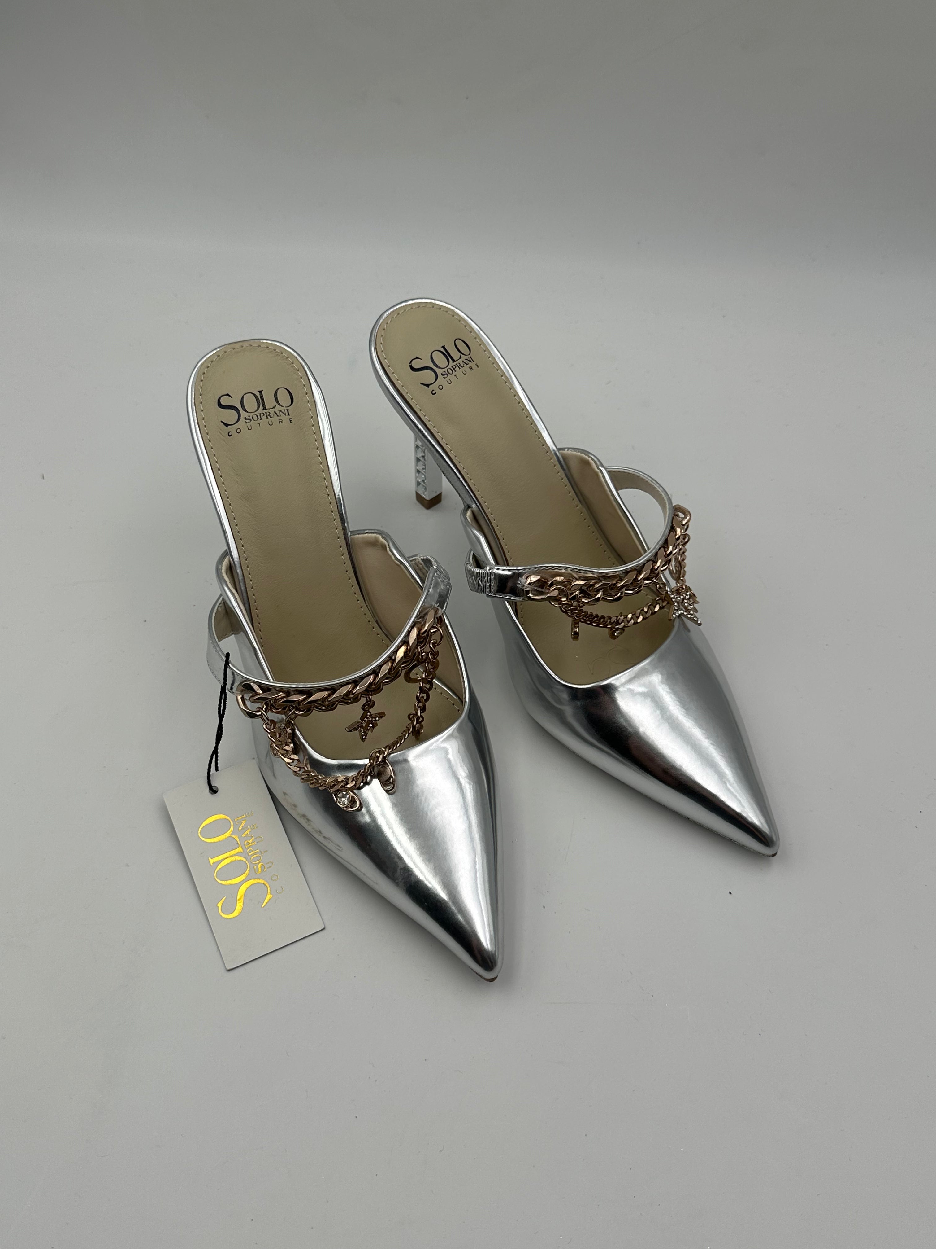 SOLO SOPRANI CONTURE - Dècolltè Mules con catena gioiello - JILL METAL PU