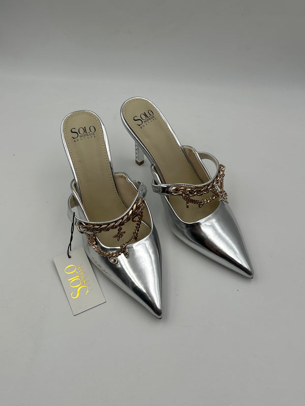 SOLO SOPRANI CONTURE - Dècolltè Mules con catena gioiello - JILL METAL PU