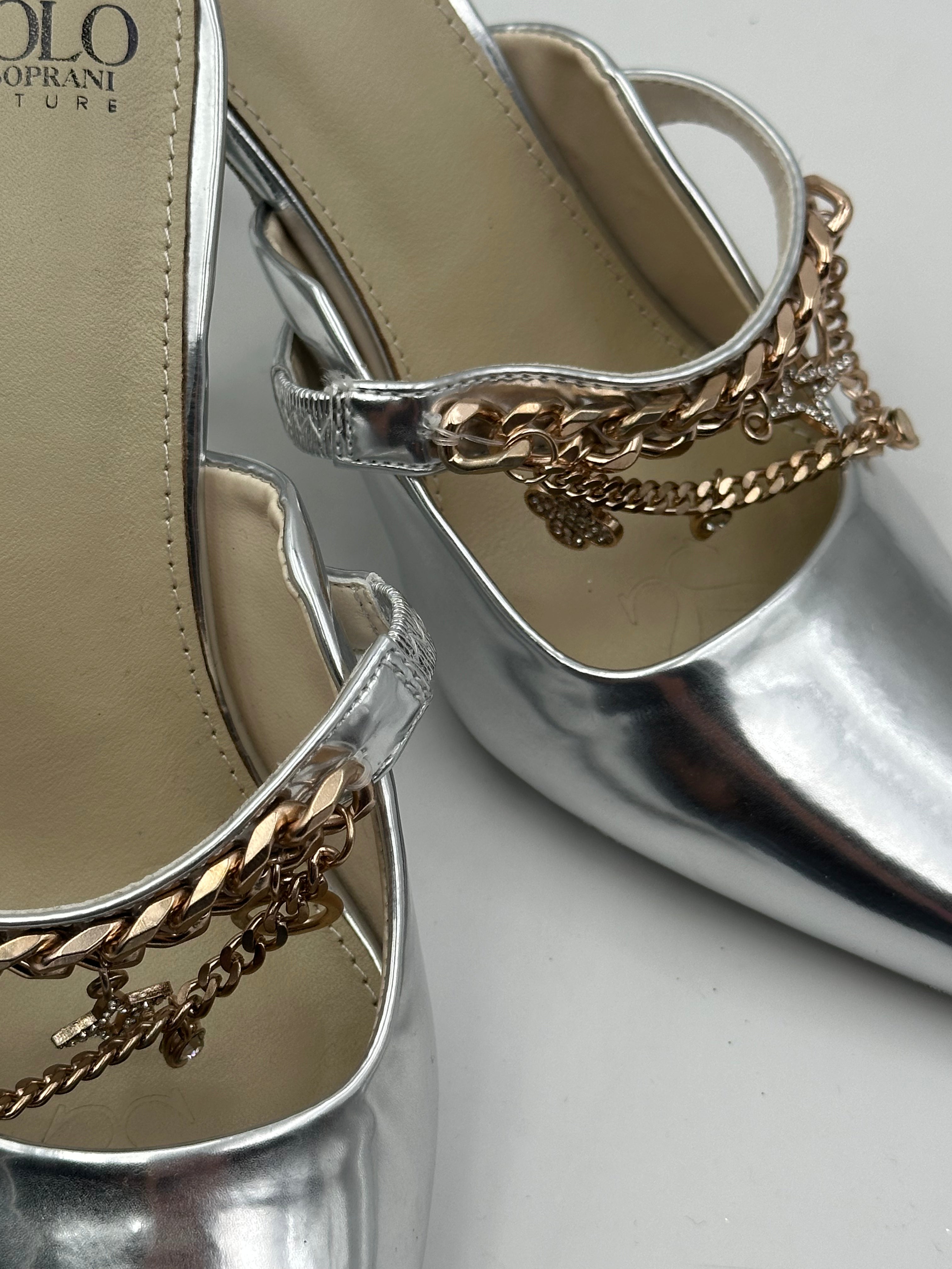 SOLO SOPRANI CONTURE - Dècolltè Mules con catena gioiello - JILL METAL PU
