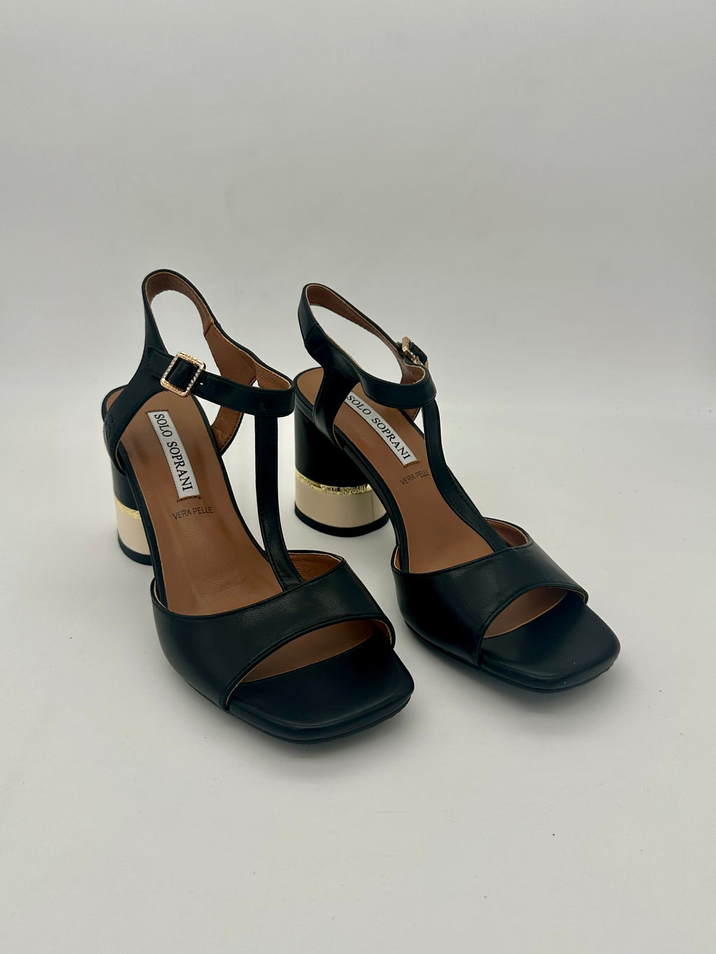 SOLO SOPRANI - Sandali Nero/Bianco - Donna