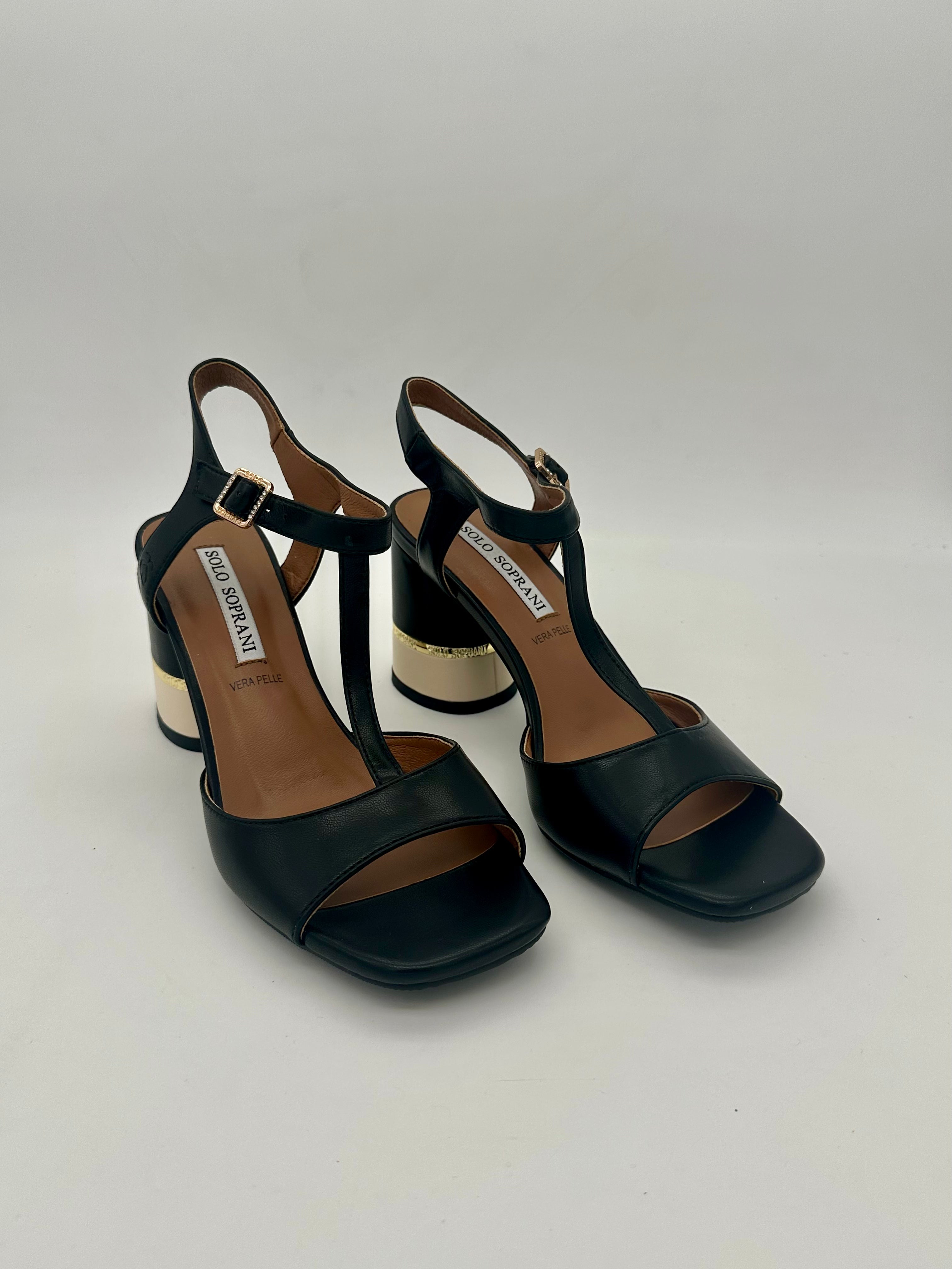 SOLO SOPRANI - Sandali Nero/Bianco - Donna