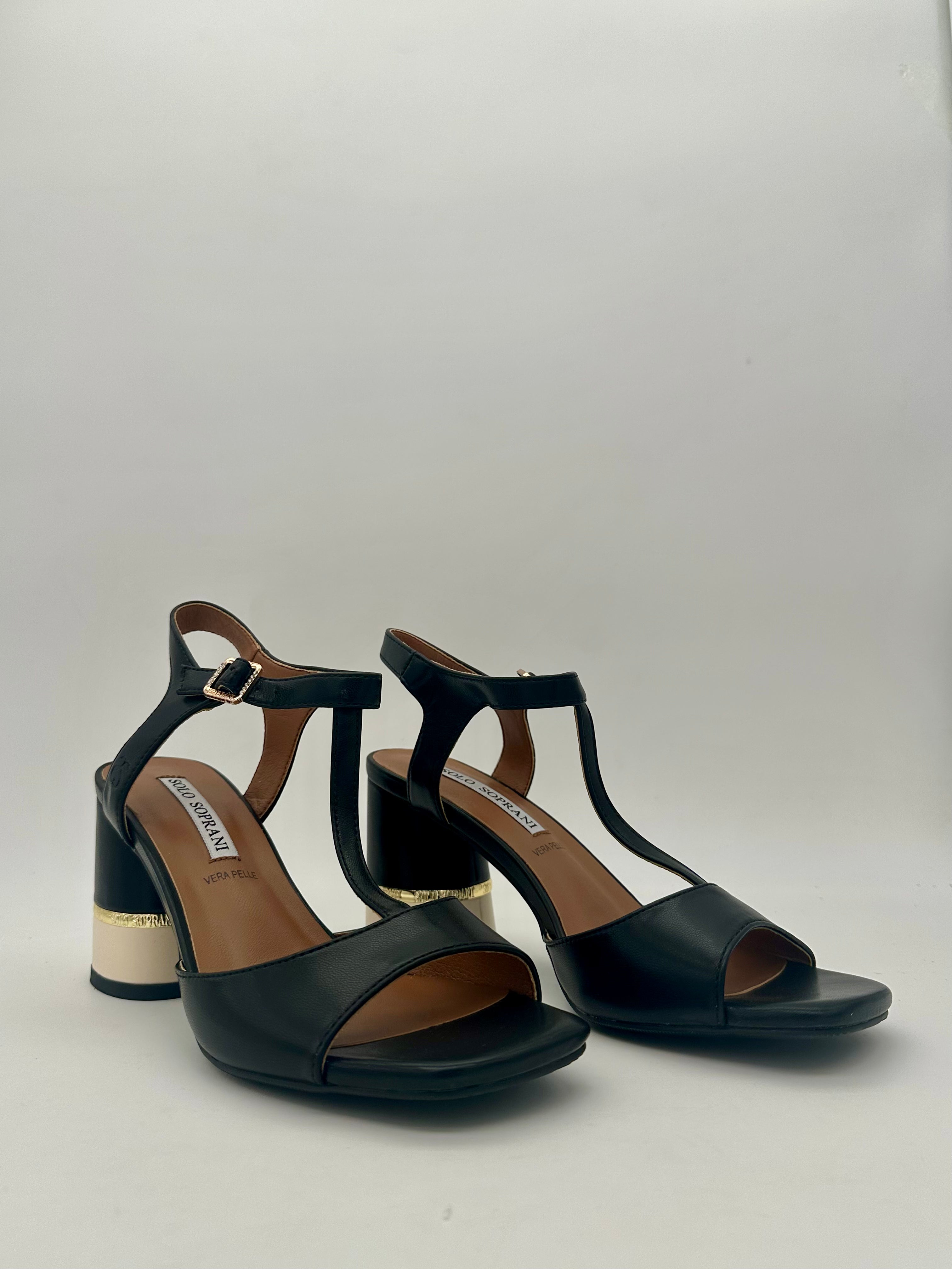 SOLO SOPRANI - Sandali Nero/Bianco - Donna