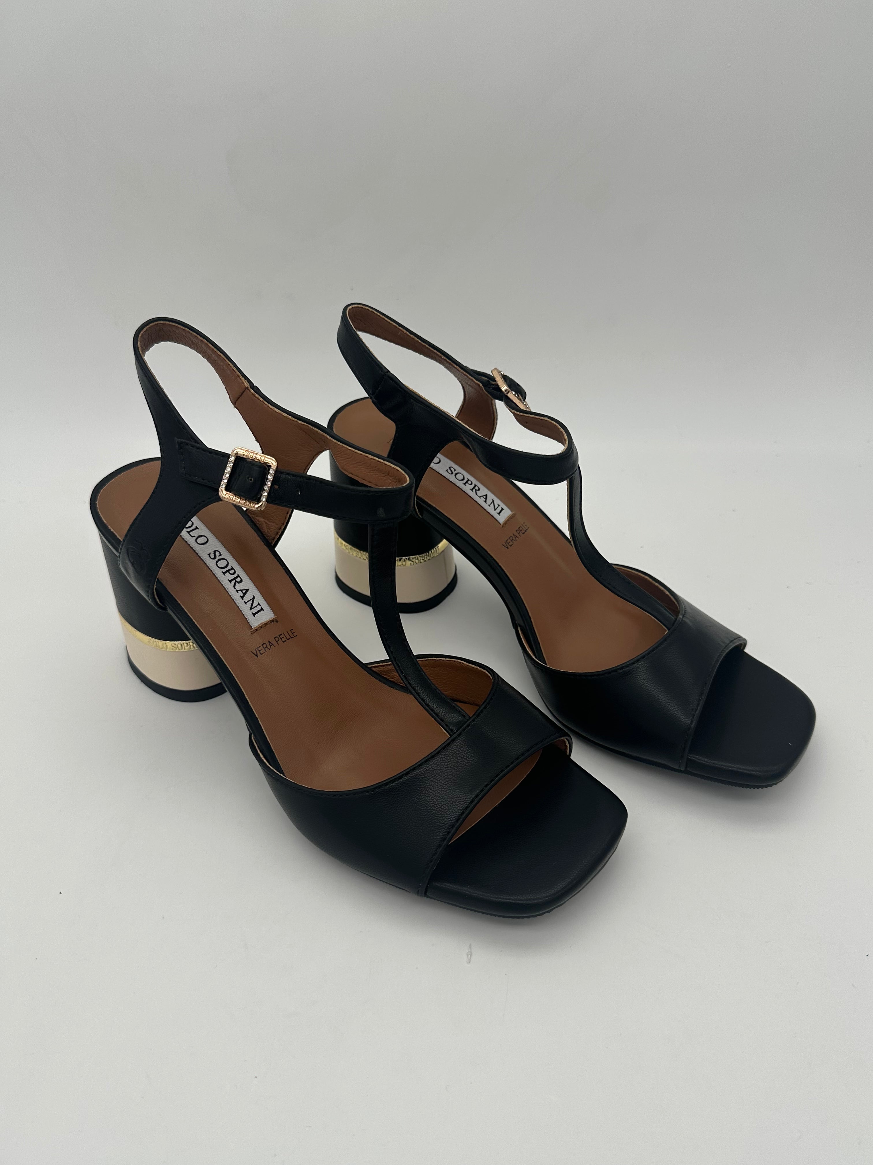 SOLO SOPRANI - Sandali Nero/Bianco - Donna