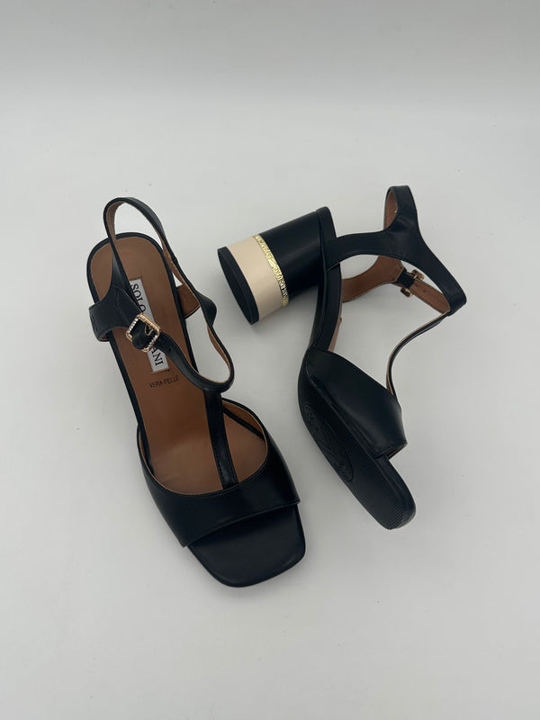SOLO SOPRANI - Sandali Nero/Bianco - Donna