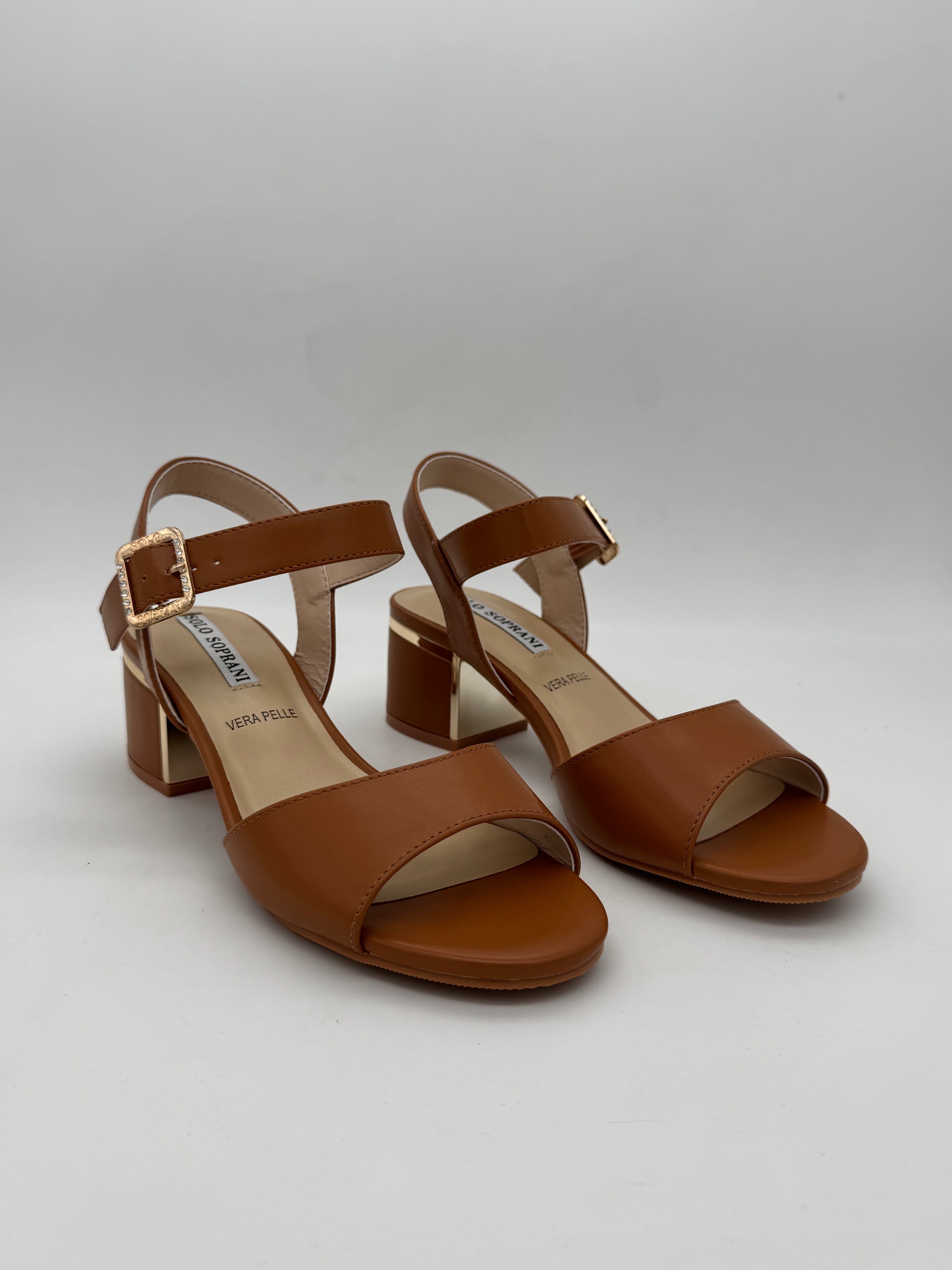 SOLO SOPRANI - Sandali con tacco Cuoio - Donna - SOLO41SA 202