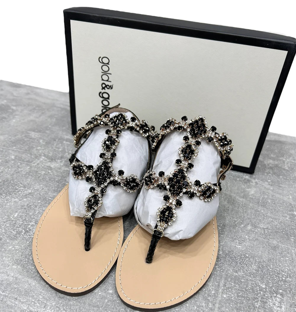 Gold e Gold - Sandalo a Infradito Donna - Nero