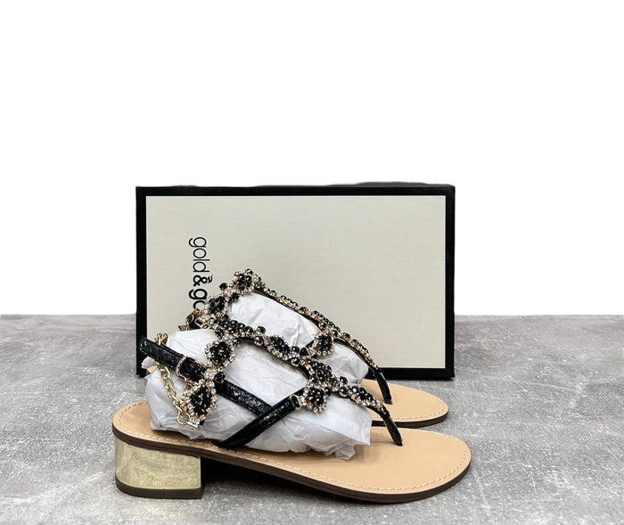 Gold e Gold - Sandalo a Infradito Donna - Nero