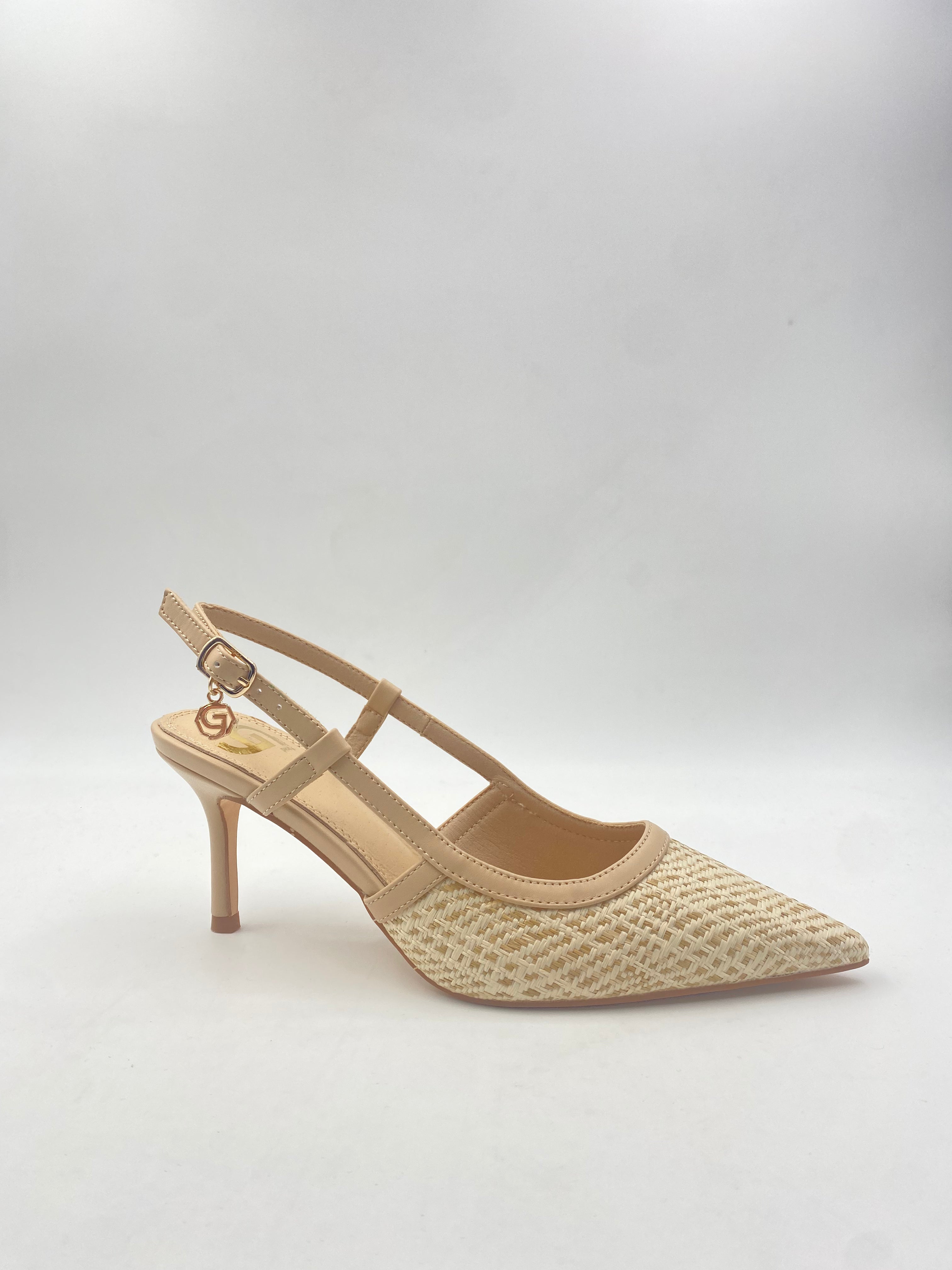 GOLD&GOLD - Tacco modello Chanel in Raffia
