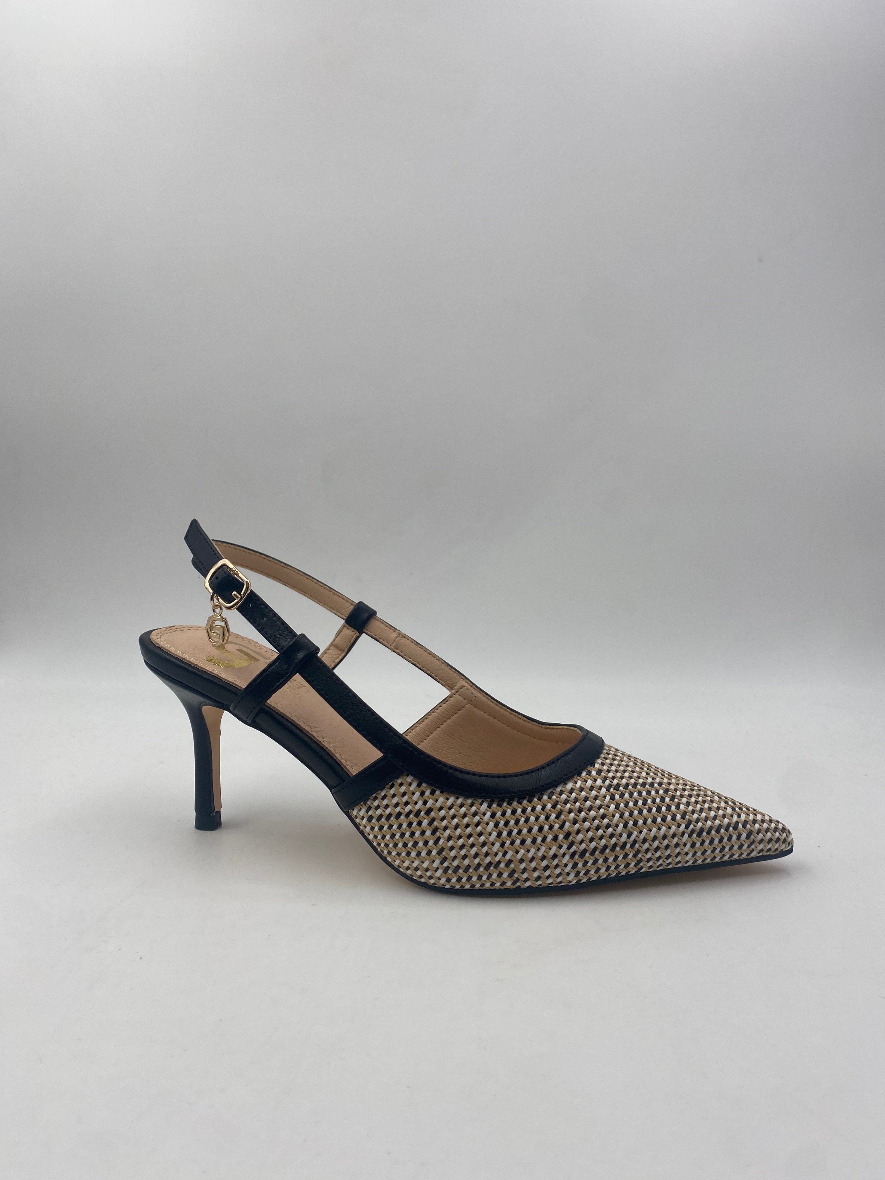 GOLD&GOLD - Tacco modello Chanel in Raffia