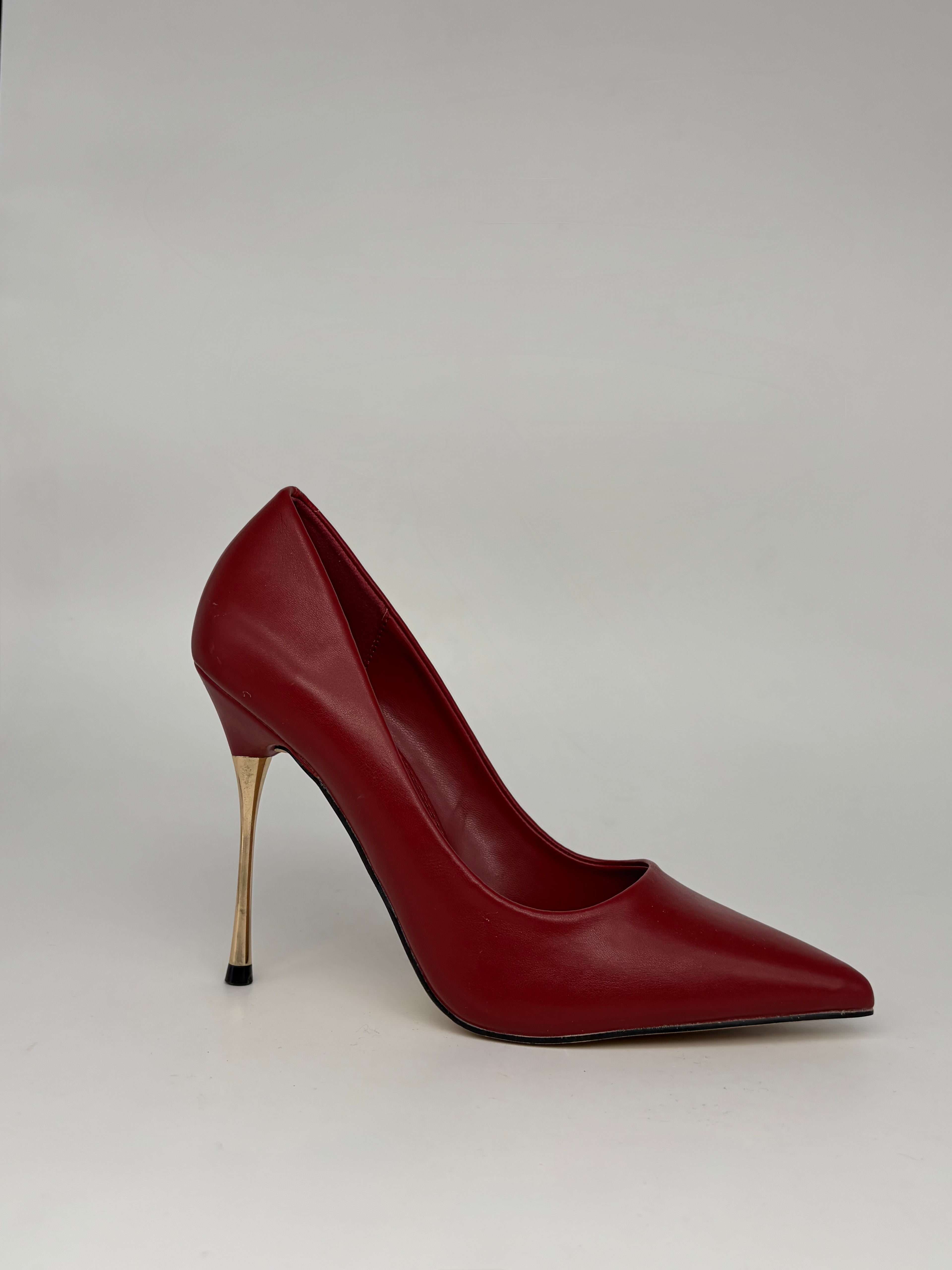 Gold & Gold - Tacco a stiletto effetto scultura Nero/Rosso