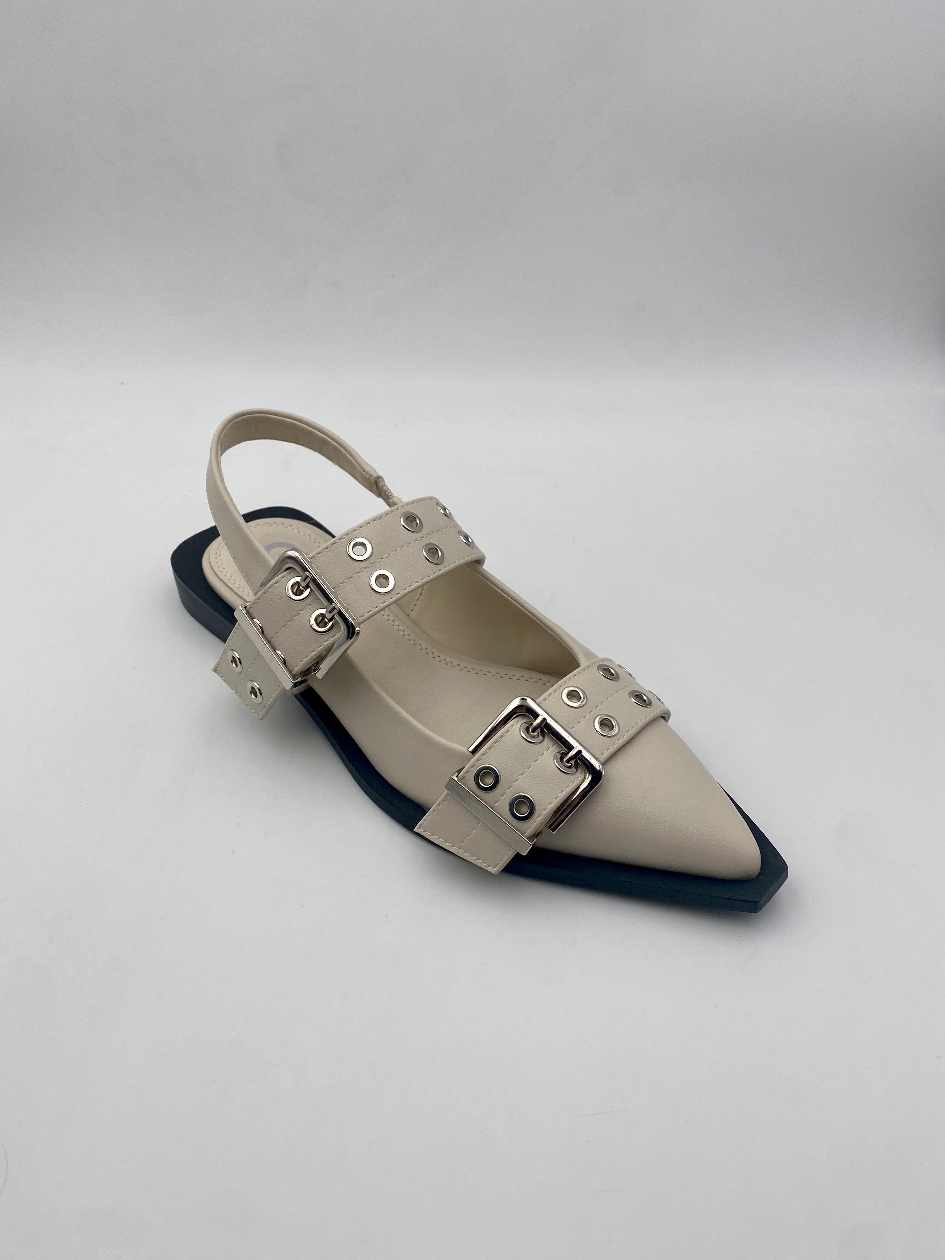 Gold&Gold - Sandali con fibbia Beige/Nero