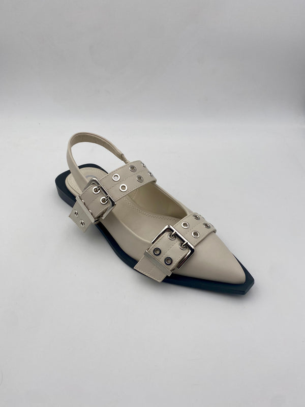 Gold&Gold - Sandali con fibbia Beige/Nero
