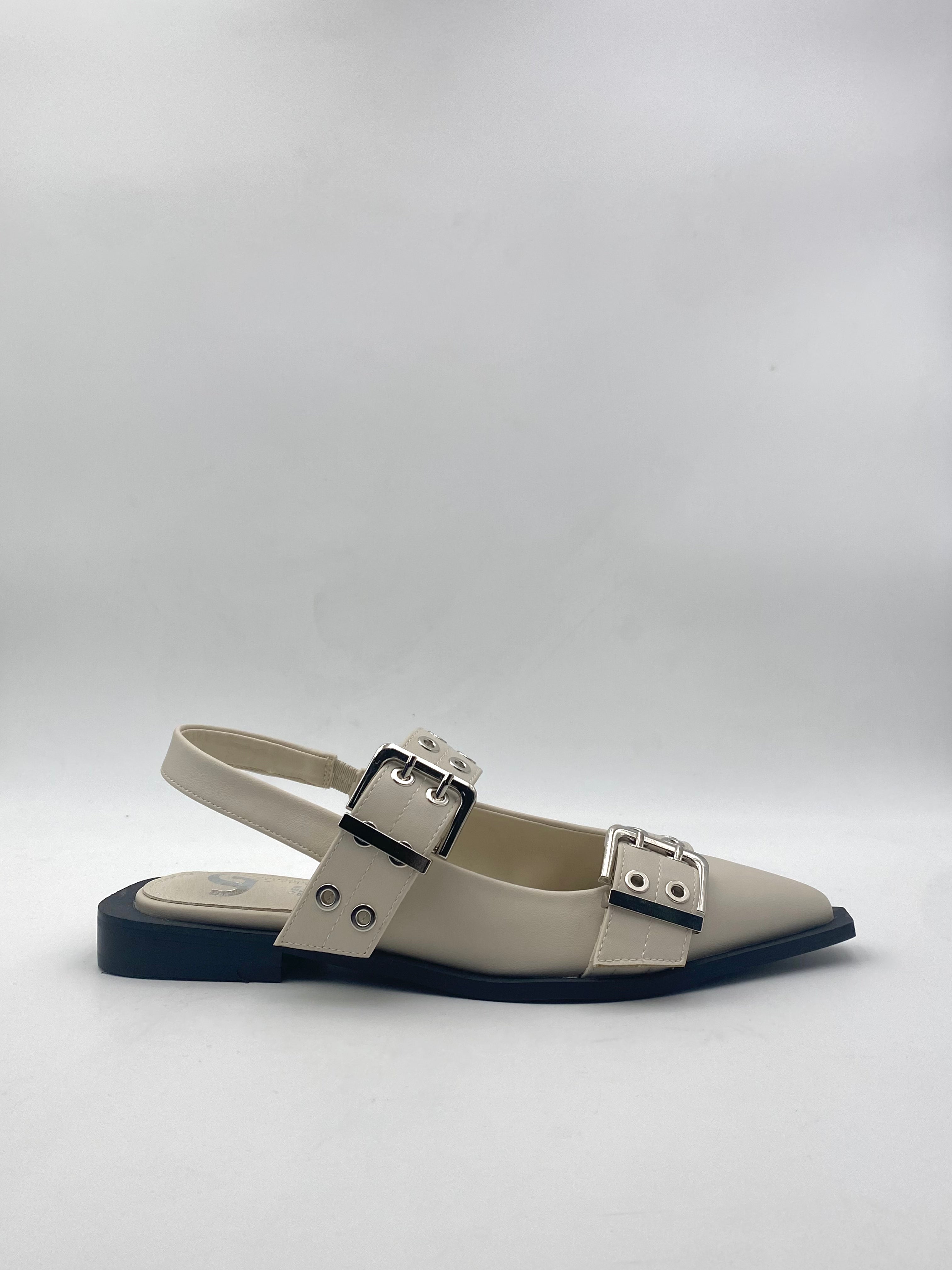Gold&Gold - Sandali con fibbia Beige/Nero