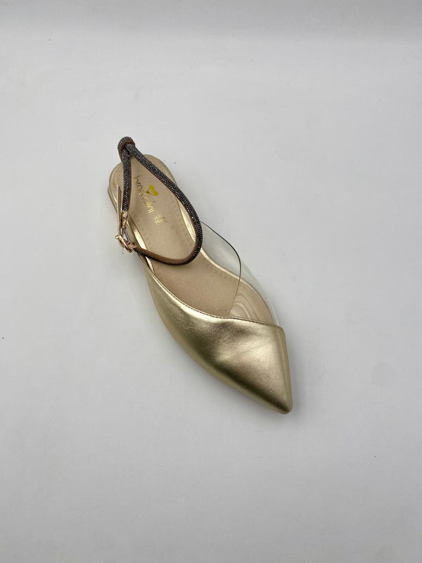 Braccialini -  Ballerine Laminate Nera/Oro - F77C