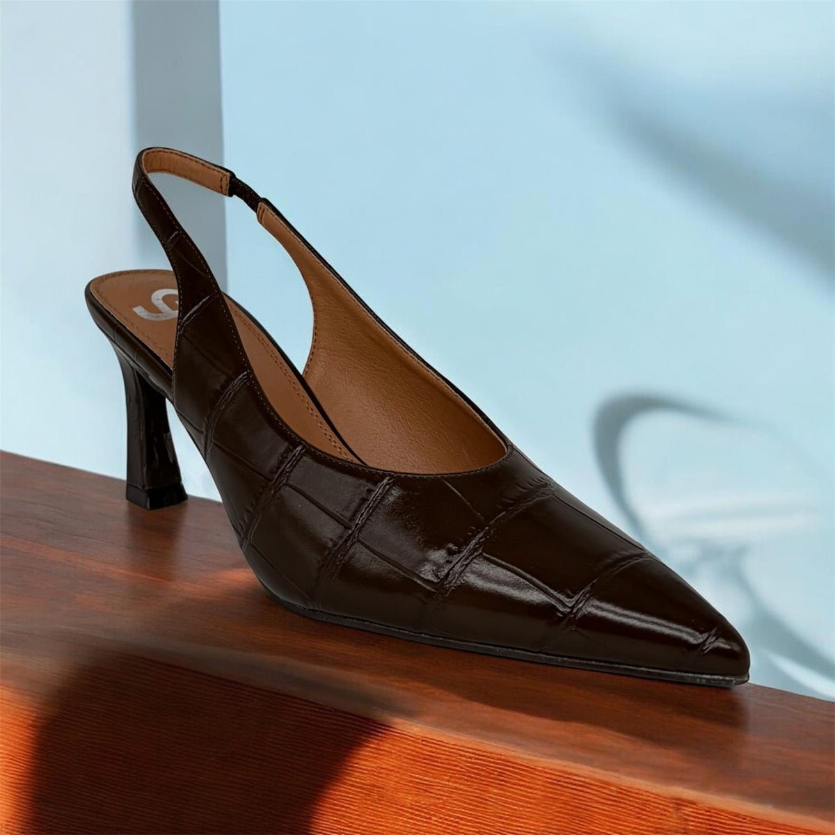 Gold & Gold - Décolleté Slingback Coccodrillo