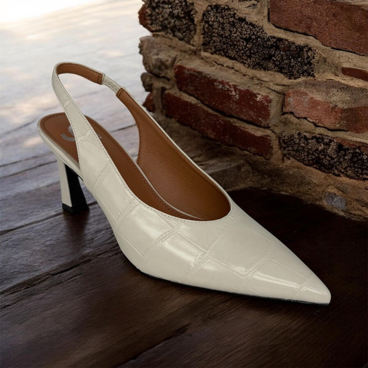 Gold & Gold - Décolleté Slingback Coccodrillo