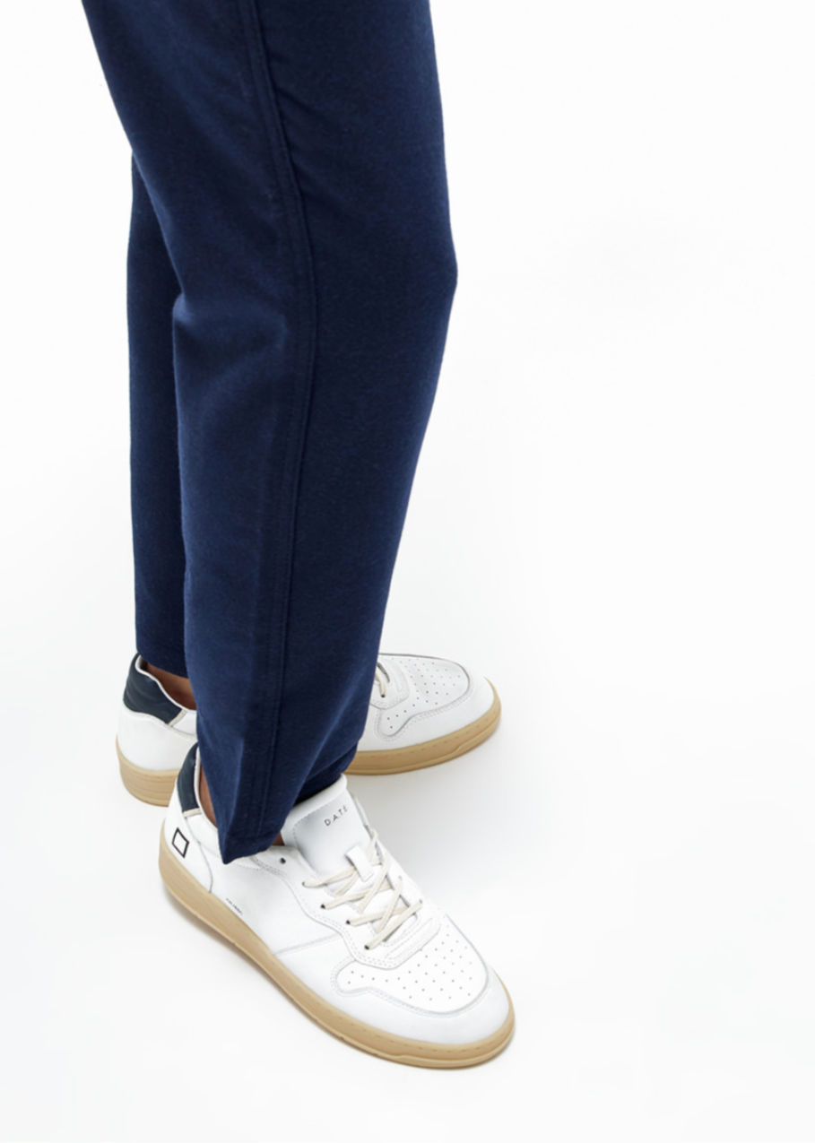 D.A.T.E. UOMO - COURT BASIC WHITE - BLU