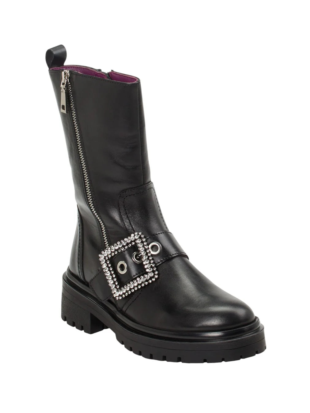 APE PAZZA-Stivaletti F3COMBAT49 in pelle nero