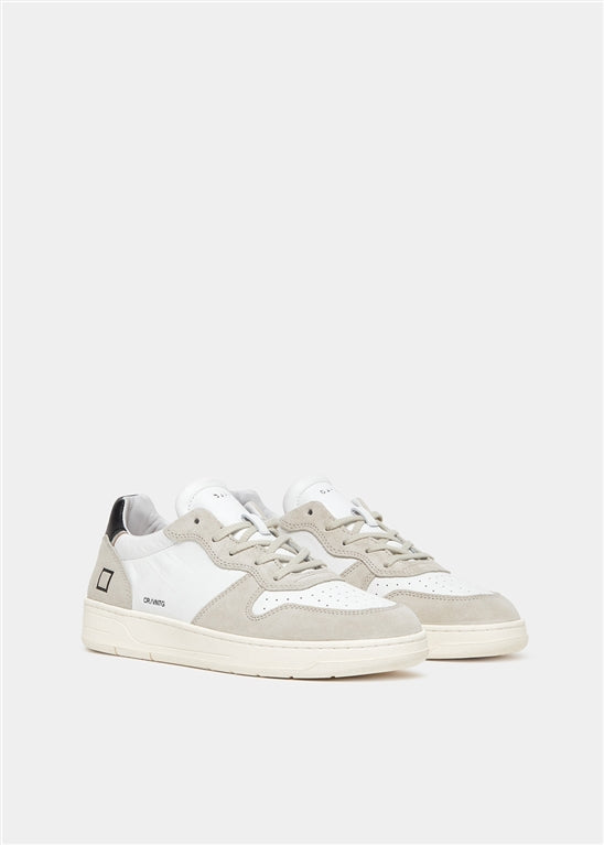 D.A.T.E. UOMO COURT VINTAGE CALF WHITE-BLACK