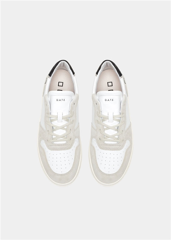 D.A.T.E. UOMO COURT VINTAGE CALF WHITE-BLACK