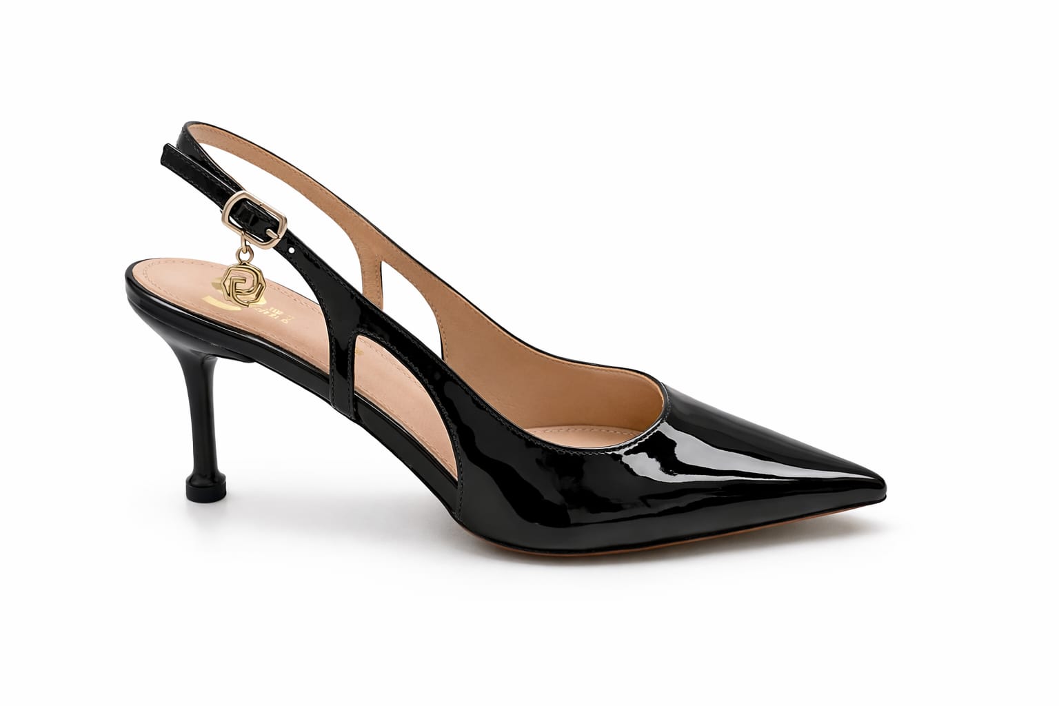 GOLD E GOLD TACCO IN VERNICE NERO E BEIGE